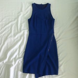 Zara TRF royal blue dress w/zipper detail size XS
